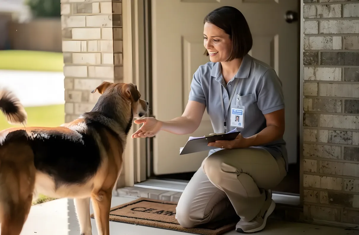 Insured and bonded credential badges for a professional pet care provider